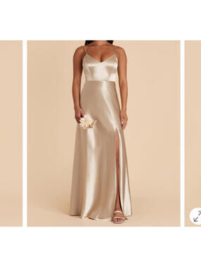 BIRDY GREY Jay satin bridesmaid dress in neutral champagne sz 1X